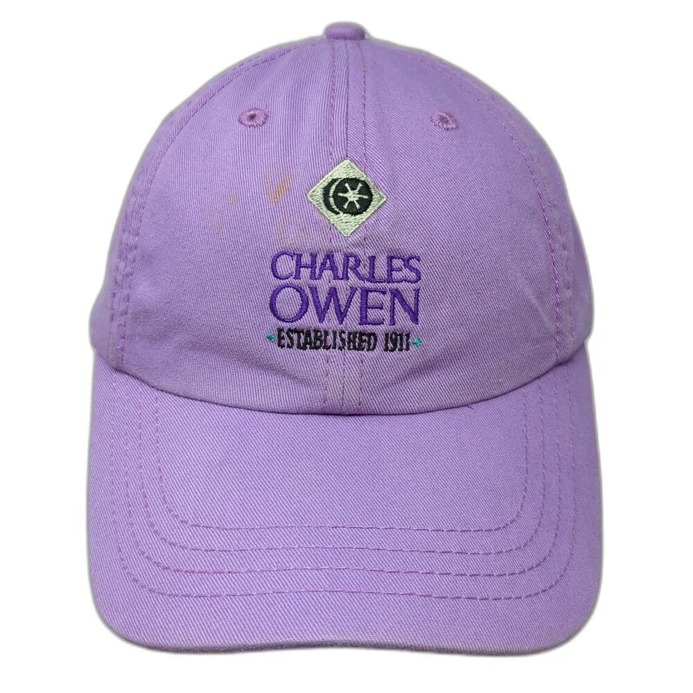 Charles Owen Baseball Cap Purple One Size Established 1911 Logo Slideback Hat